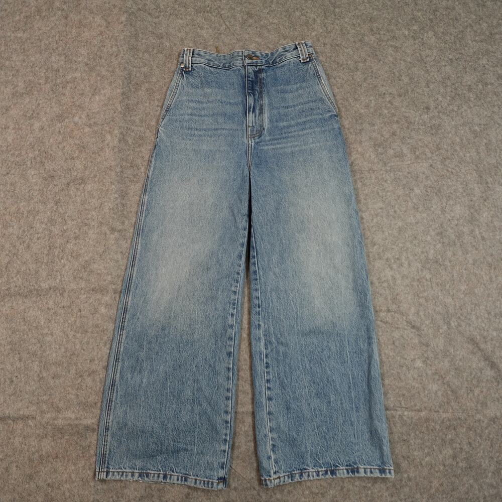 KHAITE Light Blue Wide-Leg Flare Jeans